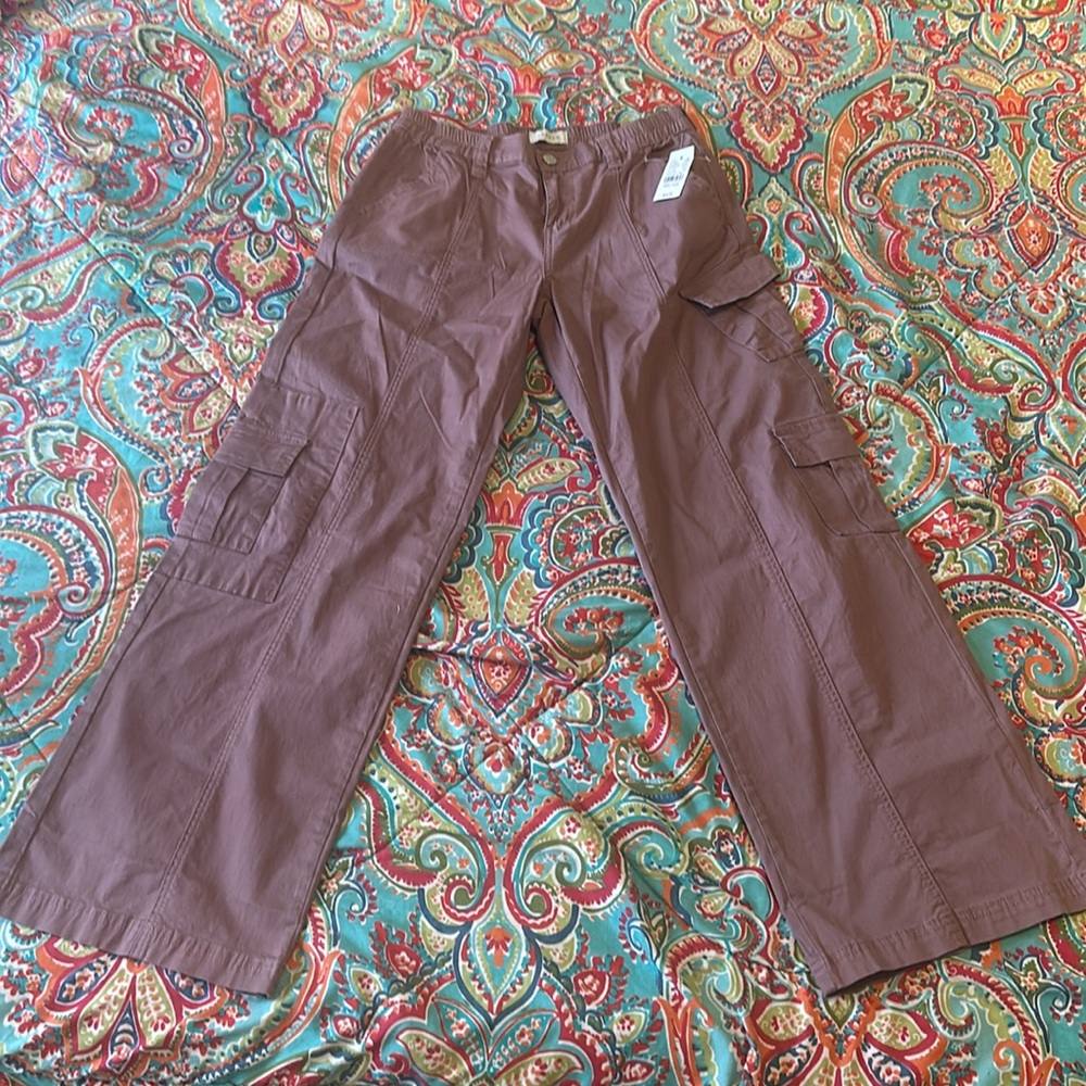 PacSun Mauve Wide Leg Cargo Pants - NWT